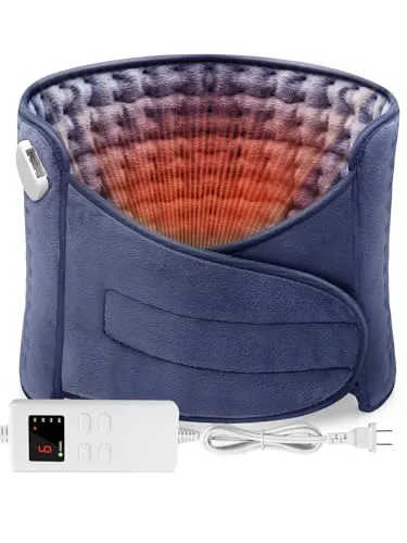 Heizkissen Elektrische Heizkissen mit Abschaltautomatik Wärmekissen Elektrische mit 6 Temperaturstufen und 4 Zeiteinstellungen Überhitzungsschutz für Rücken, Nacken, Schulter, Bauch, 120 x 30cm Blau