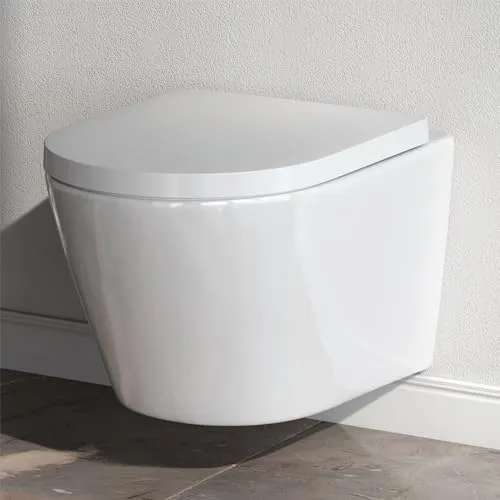 AM.PM Flash - Spülrandlos Hänge WC - Einteilige Toilette mit spülrandloser Technologie für maximale Hygiene und einfache Reinigung. Inklusive Soft-Close Toilettensitz für leises Schließen und elegantes Design für jedes Badezimmer.