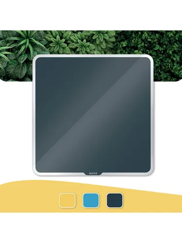 Leitz Whiteboard Cosy 70440089 - Glas 45x45cm in grau, minimalistisches Design für stilvolle Arbeitsbereiche und starke Magnetkraft