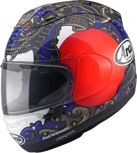 Arai Motorradhelm RX-7V Evo Samurai - Premium Motorradhelm mit PB-SNC² Außenschale und VAS V MV-Visier für optimale Sicht und Sicherheit. Ideal für anspruchsvolle Fahrer, die Komfort und Technologie schätzen.