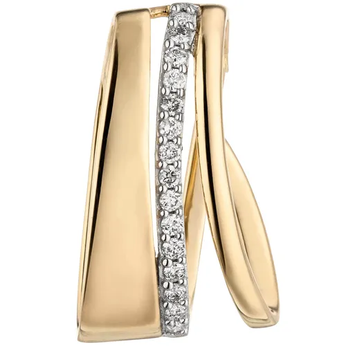 Eleganter Halsschmuck Anhänger mit 15 Diamanten aus 585 Gold