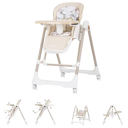 Chipolino Kinderhochstuhl 2 in 1 Milk Shake - Verstellbarer Kinderhochstuhl und Babyschaukel in einem, geeignet ab 6 Monaten, mit weichem Sitzkissen und 4 beweglichen Rädern für einfachen Transport.