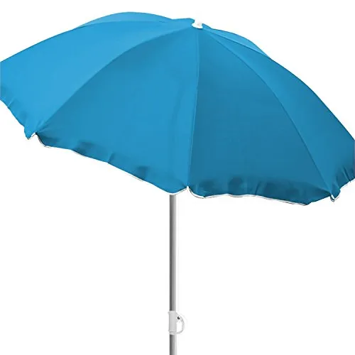 Mojawo Strandschirm Sonnenschirm Strand Schirm Sonnenschutz Gartenschirm Sonnenschutz knickbar Polyester blau Ø1,80m