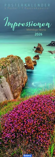 Impressionen lebendiger Worte 2026 | Wandkalender | 13 Seiten - Wandkalender mit inspirierenden Motiven und Bibelversen. Spiralbindung, Maße: 45 x 127 cm, ideal für eine positive Raumgestaltung.