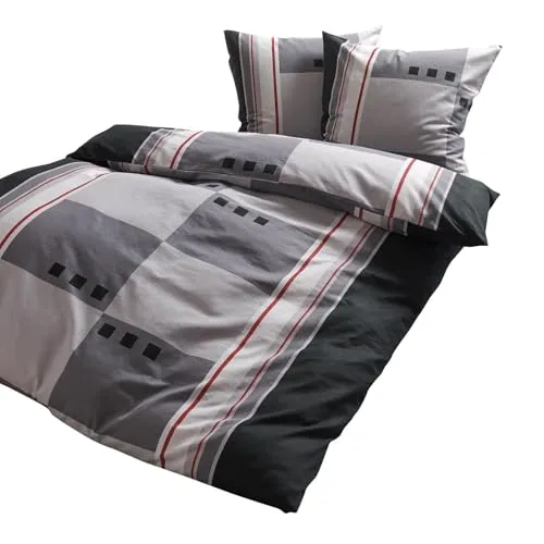 Traumschlaf Feinflanell Bettwäsche Davos grau 135x200 cm - Bettwäsche-Set aus hautsympathischem Feinflanell, temperaturausgleichend und ideal für ganzjährigen Einsatz. Pflegeleicht, mit Qualitätsreißverschluss und waschbar bei 60 Grad.