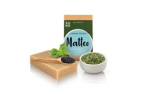SOHO Naturkosmetik Gesichtsseife MATTEO Aloe Vera & Grüne Tonerde