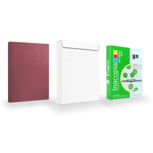 Bewerbungsset 10 Stück - 3-teilige Bewerbungsmappen in Bordeaux mit Premium Papier und Versandtaschen - Das umfassende Bewerbungsmappen-Bundle: 10 hochwertige, dreiteilige Mappen in Bordeaux, 250 Blatt Premium Papier für perfekte Druckergebnisse und 10 sichere Versandtaschen - ideal für Deine Bewerbungen.