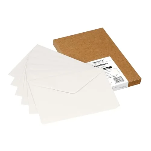 Emerson Briefumschläge bunte postkarten blanko DIN C5 (25 Stück) Kuvert, blanko karten zum selbstgestalten, Grußkarten ohne Fenster, Grußkarten, Hochzeitseinladungskarten- 130g 156x220 mm - Cremeweiß