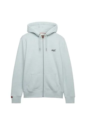Superdry Herren Essential Logo Zip-Hoodie Eisblau Meliert XXL - Stylischer Kapuzenpullover mit Reißverschluss und angerauter Innenseite. Ideal für lässige Looks und vielseitig kombinierbar. Schmale Passform und hochwertige Verarbeitung machen ihn zum perfekten Begleiter für jeden Tag.
