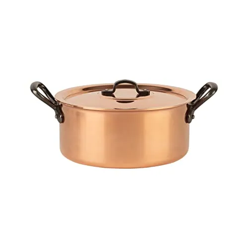 Cuisine Romefort Kupfertopf 20 cm - Traditioneller Schmortopf aus massivem Kupfer mit Gusseisengriff, optimaler Wärmeleiter für perfekte Suppen und Eintöpfe. Ideal für Gasherd und Ceranfeld.