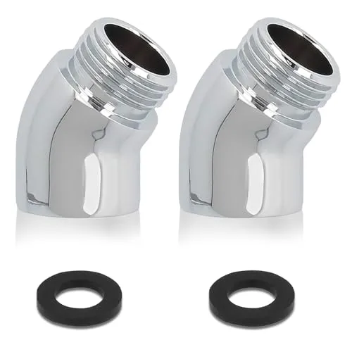 Handbrause Adapter, 2 Stück Winkelstück für Duschkopf mit 2 Dichtungsringe Duschschlauch Adapter Duschkopf Winkel 145 Grad für Hahnverlängerung (Kupfer)