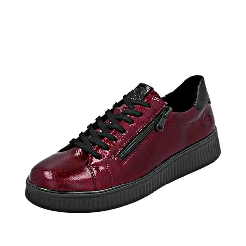 Remonte Damen D2E01 Sneaker Low - Rot, 38 EU - Damen-Sneaker mit Komfortweite, leichter Laufsohle und weichem Fußbett für optimalen Tragekomfort den ganzen Tag.