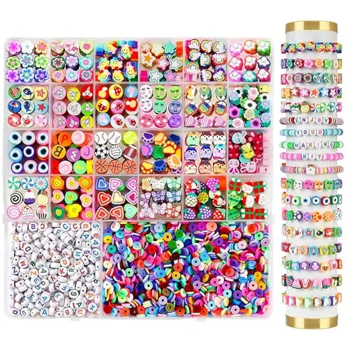 EOPUOZS 2300pcs Perlen für Armbänder zum Auffädeln | Armbänder Selber Machen Kinder, DIY Kunst Handwerk, für Mädchen 6-12 Jahre, Geburtstagsgeschenk, Bastelset