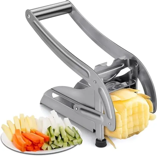 Pommes Frites Schneider aus Edelstahl mit 2 Klingen – Professioneller Kartoffelschneider