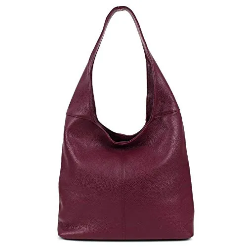 Made in Italy Damen Leder Shopper Umhängetasche Bordo - Stilvoller Shopper aus hochwertigem italienischen Leder. Perfekt für den Alltag und elegante Anlässe. Mit geräumigem Hauptfach und praktischen Fächern für Ordnung. Ein Must-Have für modebewusste Frauen!