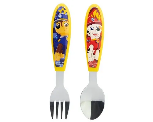 PAW PATROL Kinderbesteck Set 2-teilig – Löffel & Gabel mit Motivgriffen (2-tlg), 1 Personen