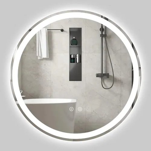 Runder LED-Badezimmerspiegel 60 cm mit einstellbarer Helligkeit