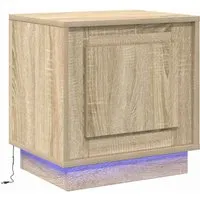 vidaXL Nachttisch mit LED-Leuchten – Sonoma Eiche