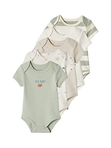 Vertbaudet 5er-Pack Baby Schlupfbodys aqua 92/98