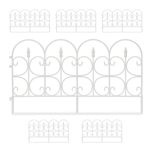 Beetzaun Beetumrandung - Wetterfester Zierzaun für den Garten - Kanteneinfassung aus robustem Kunststoff, ideal zur dekorativen Abgrenzung von Beeten. Wetterfest und langlebig, perfekt für eine stilvolle Gartengestaltung.