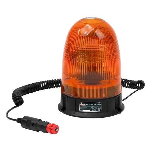 DEMA LED Rundumleuchte gelb 12V/24W mit Magnetfuß - Auto Warnleuchten & Notbeleuchtung, hohe Sichtbarkeit durch 80 LEDs, wetterfest und ideal für Gabelstapler, Traktoren und LKWs – einfach in die Bordspannungssteckdose stecken!