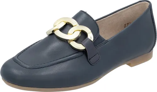 Loafer mit Blockabsatz und herausnehmbarer Einlage, Gr. 40, dunkelblau - Eleganter Businessschuh von Remonte aus hochwertigem Leder, ideal für den Alltag und mit praktischer herausnehmbarer Einlage für optimalen Komfort.