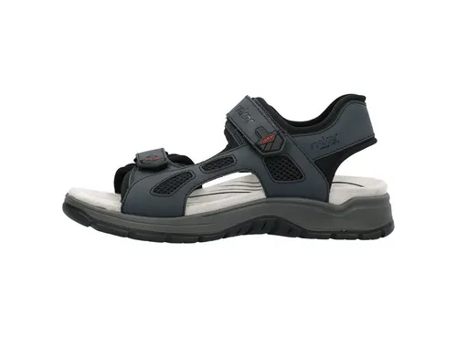 Rieker Trekkingsandale 26955 dunkelblau Herren, Größe 45 - Wanderschuhe mit schockabsorbierender PU-Sohle und zwei Klettverschlüssen für einfachen Einstieg, ideal für Komfort und Stil auf Wanderungen.