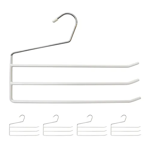 Hosenbügel mehrfach Raumsparbügel Metall Kleiderbügel 5 Stück leicht rutschfest