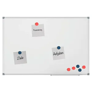 MAUL Whiteboard Standard 100 x 150 cm - Präsentation: Magnethaftendes Whiteboard mit Alurahmen und Ablageschale – ideal für Meetings und Schulungen.