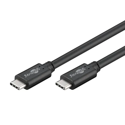Goobay 66509 USB C auf USB C 3.2 Gen 1 Schnellladekabel 60W - 20V - 3A / Handykabel 5 Gbits / Ladekabel USBC zu USB Type C / Samsung Galaxy & iPhone / Schwarz / 3m