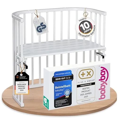 babybay Original Beistellbett aus Buchenholz in weiß von babybay