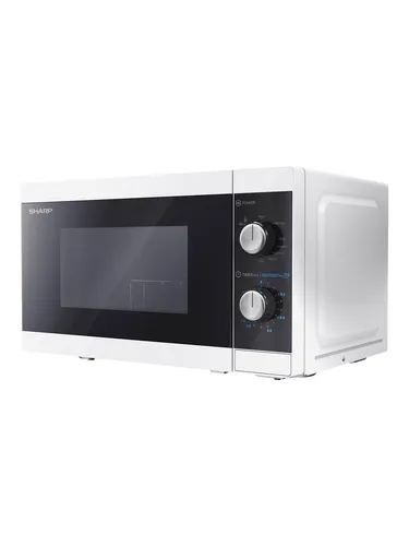 Sharp YC-MG01E-W Mikrowelle - 20 l Mikrowelle mit Grillfunktion, ideal für schnelles und vielseitiges Kochen in der Küche.