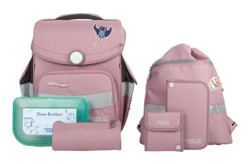 School Mood Timeless Ocean Schulranzen Set 6tlg. (Calamary) - Schulranzen Set mit Schulranzen, Mäppchen, Sportbeutel und mehr. Reflektierende Elemente sorgen für Sicherheit und das coole Design begeistert Kinder.