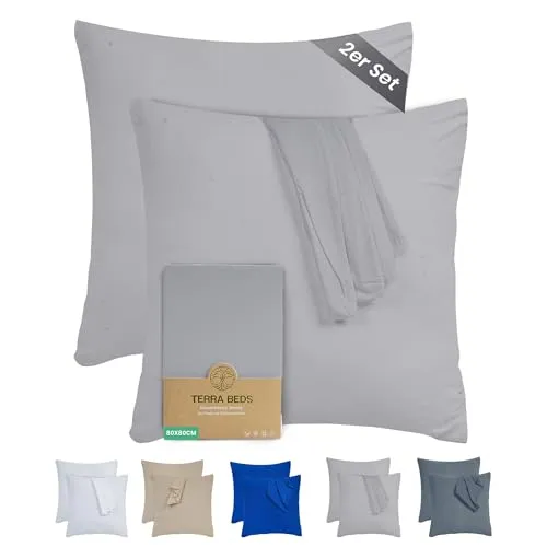 Terra Beds Kissenbezug 80x80 (Set mit 2) in silber von Terra Beds