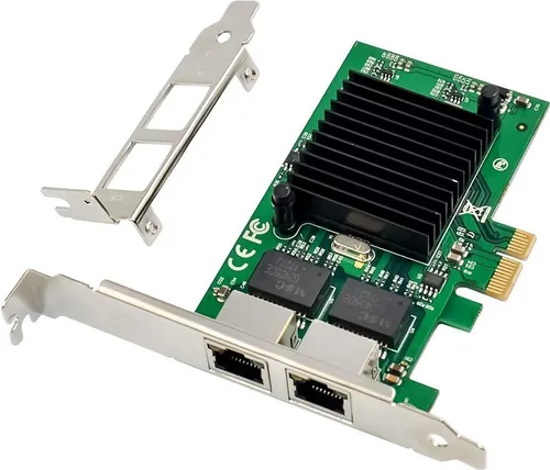 MicroConnect PCIe x1 Netzwerkkarte mit Intel 82575 Dual-RJ45 - Hochleistungs-Netzwerkkarte für schnelle Datenübertragung, ideal für stabile Netzwerkverbindungen und professionellen Einsatz.