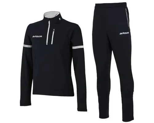 Airtracks Winter Laufset: Thermo Tight ProTeam + Langarm Laufshirt in Schwarz XL - Optimale Laufbekleidung für kalte Tage: Das Set bietet eine perfekte Kombination aus wärmendem, elastischem Material und atmungsaktivem Design für höchsten Komfort beim Laufen.