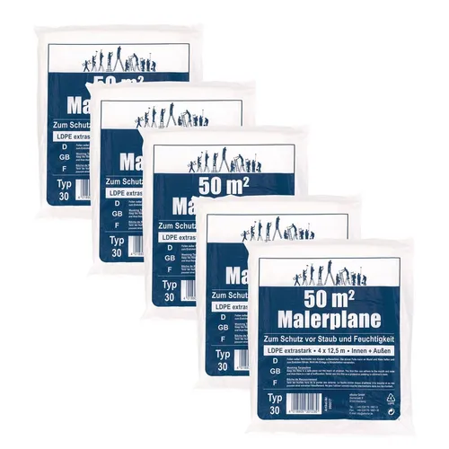 5x LDPE-Bauplane 4 x 12,5m = 250qm Typ 30