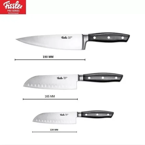 Fissler Messerset Santoku 3-teilig – 13 cm, 16,5 cm und 19 cm