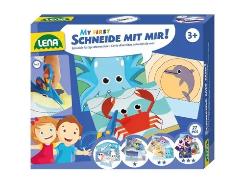 LENA My First Schneide mit mir Meeres-Tiere Spiele Basteln Kinder Bastelset