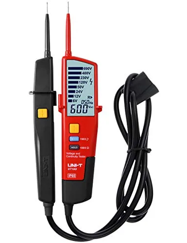 Spannungsprüfer und Durchgangsprüfer, UNI-T UT18D Multifunktion Wasserdichte Digital Voltage Meter Voltmeter Spannung Tester 12V~690V Automatische Reichweite LCD Anzeigen