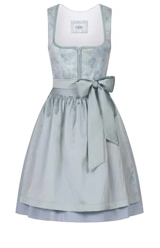 Nübler Dirndl Mini Damen - 2 teilig inkl. Kleid und Dirndl Schürze, Rocklänge 55cm - Moderne bayerische Tracht, Fabrizia in Mint, Größe:32