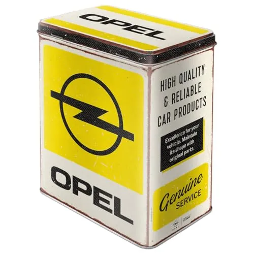 Nostalgic-Art Retro Vorratsdose L, 3 l, Opel – Service – Geschenk-Idee für Opel-Zubehör Fans, Original Lizenzprodukt (OLP), Große Kaffee-Dose aus Blech, Werkstatt-Deko im Vintage Design