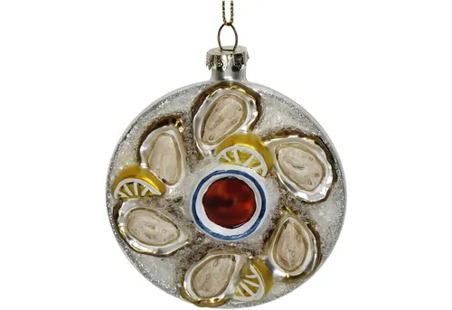 HD Collection Christbaumschmuck, Christbaumschmuck Glas 10,2cm Austernplatte Figur