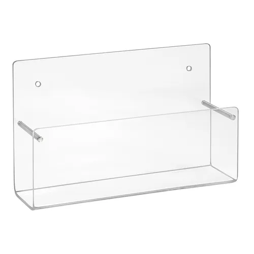 DIN A6 Prospekthalter Wandmontage Acrylglas Querformat