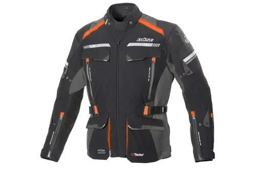 Büse Herren Motorrad Jacke Gr. 50 Highland 2 - Wasserdicht und Atmungsaktiv - Motorradjacke für Herren, Größe 50, ideal für Touren. Mit herausnehmbaren Protektoren und 10 Taschen für höchsten Komfort und Sicherheit.