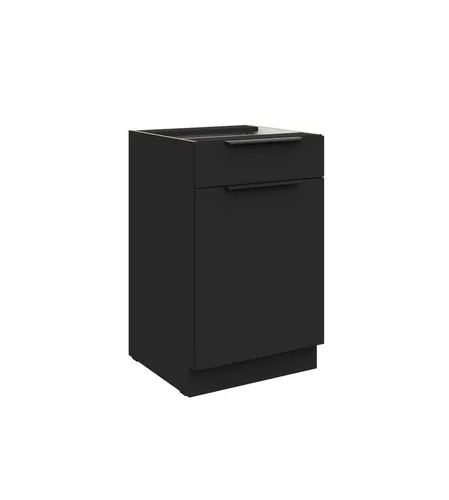 Küchen Unterschrank 50 cm SIENA Schwarz in schwarz von Küchenpreisbombe