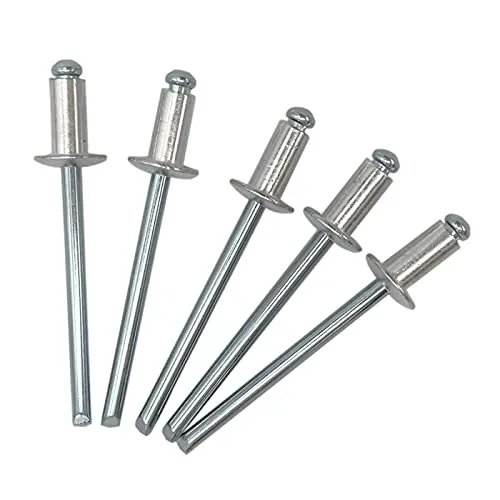  100 Stück) Blindnieten 4,0 x 8 mm, Kuppelkopf offen Typ, DIN 7337, Aluminiumniete und Stahldorn, Popnieten (100, 4,0 x 8 mm