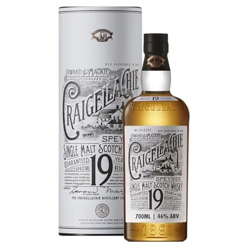 CRAIGELLACHIE 19 Year Old Speyside Single Malt Scotch Whisky, 46% vol, 700 ml, Special Reserve, in Geschenkverpackung, gereift in First-Fill- Sherry- und -Bourbon-Fässern, 70 cl
