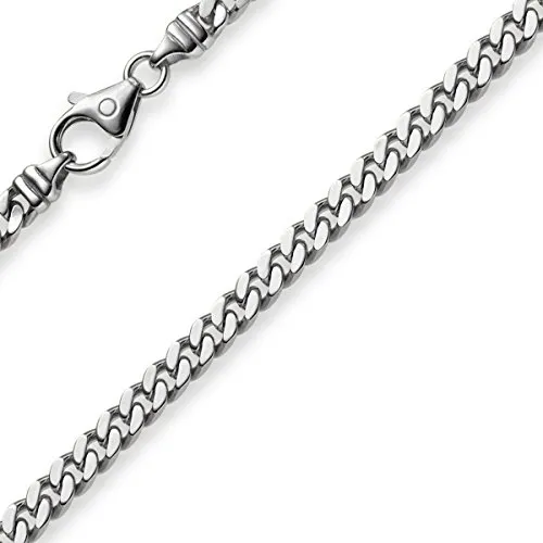 4mm Panzerkette Kette Collier aus 585 Gold Weißgold Goldkette 70cm Unisex
