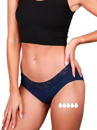Taynie Queen extra stark Periodenunterwäsche - Inkontinenz Schutzhosen & Unterwäsche - Ideal bei starken Blutungen, ersetzt bis zu 3,5 Tampons und sorgt für bis zu 12 Stunden trockenen Schutz. Waschbar bis 60°C für nachhaltigen Einsatz.